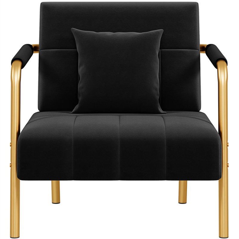 Color Upholstered Armchair, Black