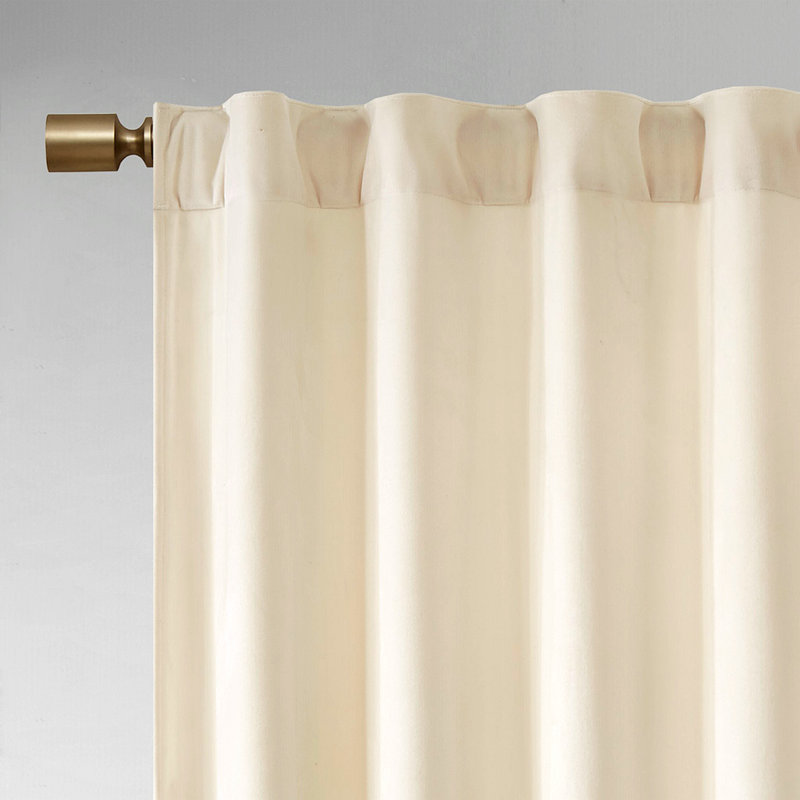 Room Darkening Metallic Printed Poly Velvet Rod Pocket/Back Tab Window Panel Pair, Ivory, 37.03" W x 63.03" L