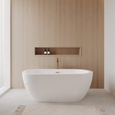 Soho 60'' x 29.25'' Freestanding Soaking Acrylic Bathtub with Faucet