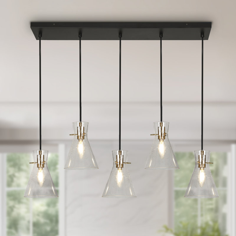Lustre pour îlot de cuisine à 5 lumières à intensité variable Layni