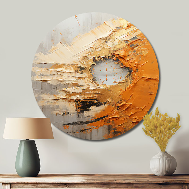 Clever - Art abstrait rond en métal, H 29 po x l 29 po