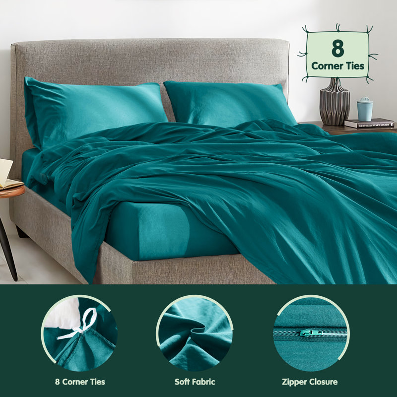 Lockland Extra Softness Premium Microfiber Bedding Set, Blue Green