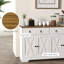 Buffet, armoire à buffet avec 2 tiroirs, 2 armoires de rangement, 4 portes de style grange et tablettes réglables, table de ferme avec rangement