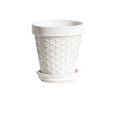4" Mini Ceramic Succulent Pots With Saucer
