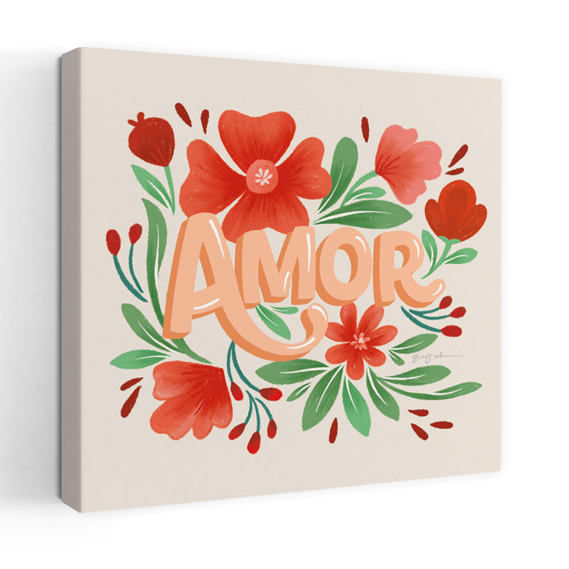 Amor, art floral contemporain romantique, H 48 po x l 48 po