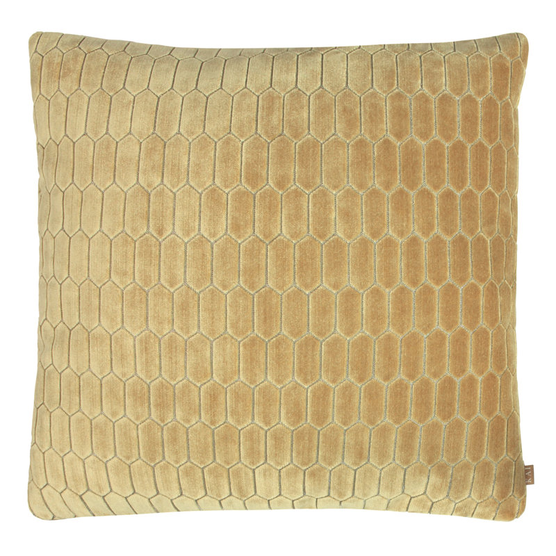 Rialta Geometric Square Throw Pillow Cover, Ochre