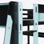 Full Size Gaming Loft Bed With Desk, Shelves & LED Lights, Black+Blue