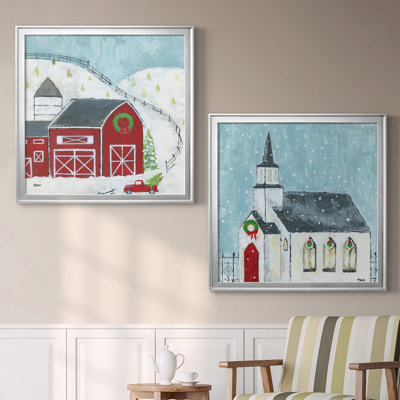 Christmas Barn - ensemble d'impressions 2 pièces