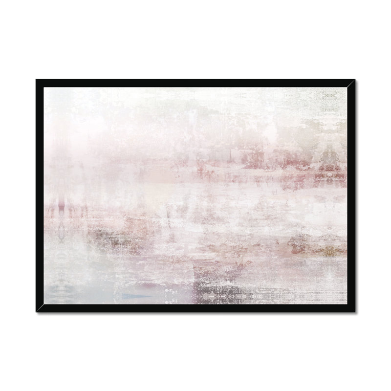 Merlot Blush Abstract - Painting Print, Black Framed Paper Print, 34cm H x 50cm W x 2.3cm D