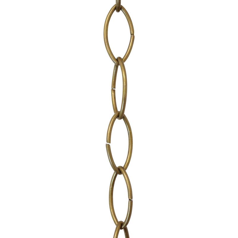 Grand lustre décoratif, Laiton antique, H 36 po x l 0,87 po x P 0,13 po