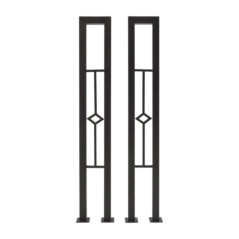 Rampes d'escalier décoratives en forme de U 35,43 po, Noir