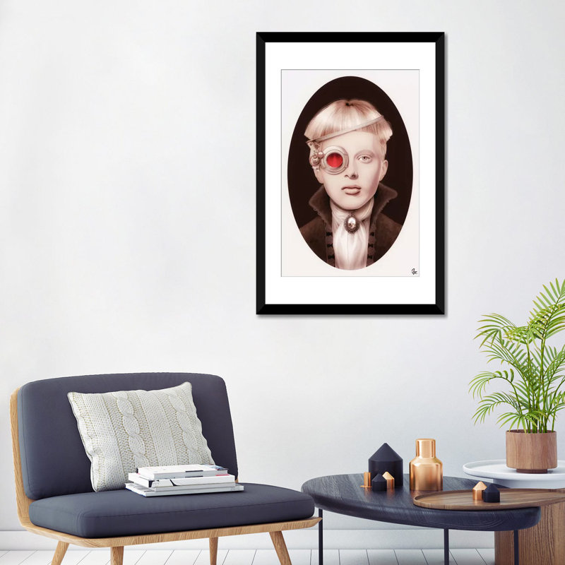 Steampunk, impression sur toile tendue, Papier d'art encadré noir, Blanc, H 32 po x l 24 po x P 1 po