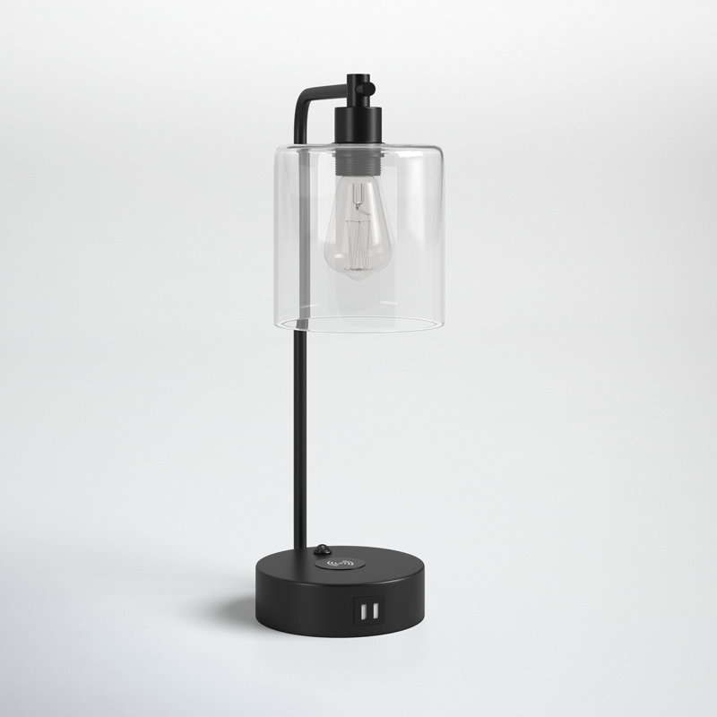 19inch Black Table Lamp with Wireless Charging pad