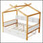 Lit en bois avec structure en bois de couleur originale, lit gigogne et bibliothèque pour chambre d'enfant-1707174702