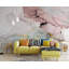 Papier peint amovible doux en marbre rose et vert doré-99178725