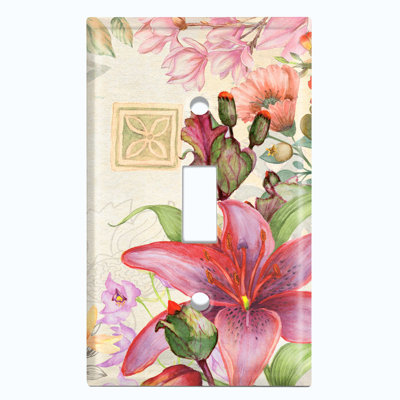 Patterned 1 - Gang Toggle Light Switch Standard Wall Plate