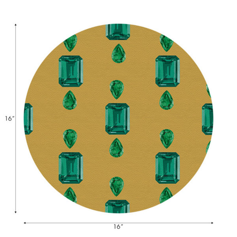 Napperon Gem Emeralds , Doré, Émeraudes
