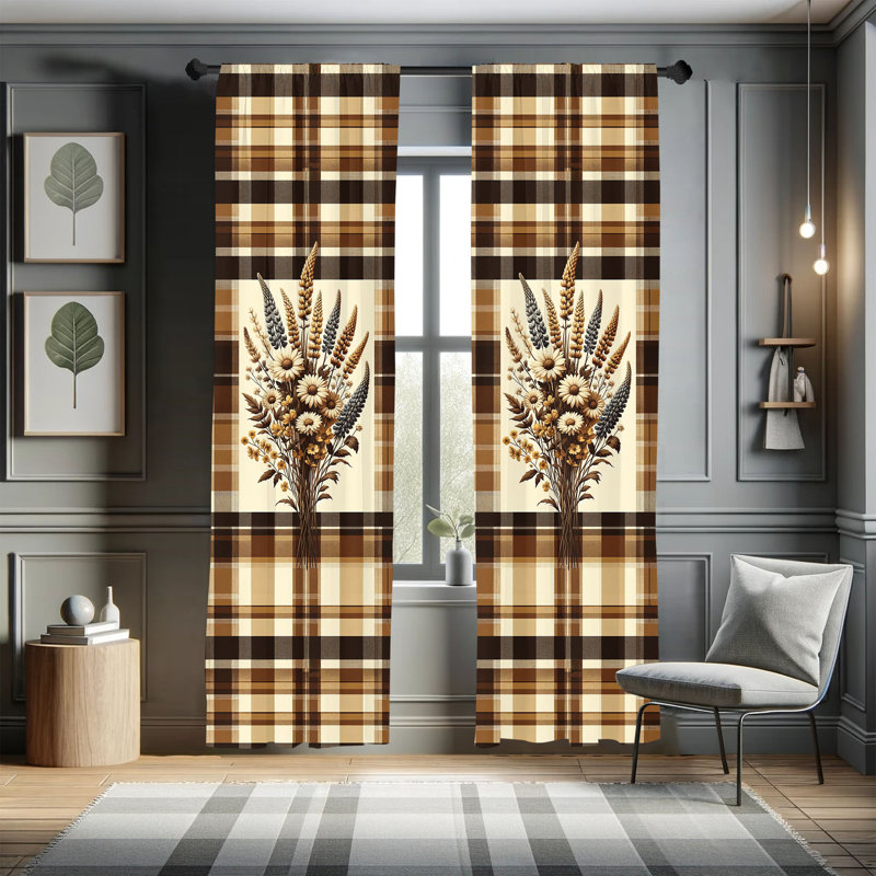 Blue Brushed Microfiber Room-Darkening Curtain Set, 84" Length