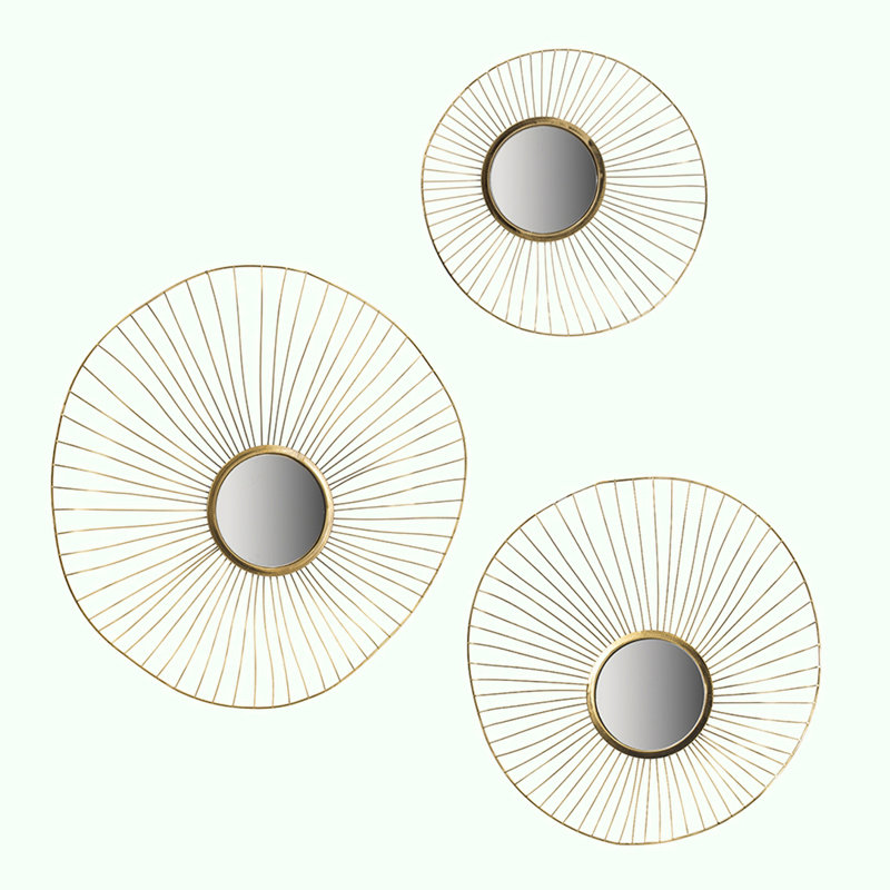Ensemble de 3 miroirs muraux abstraits