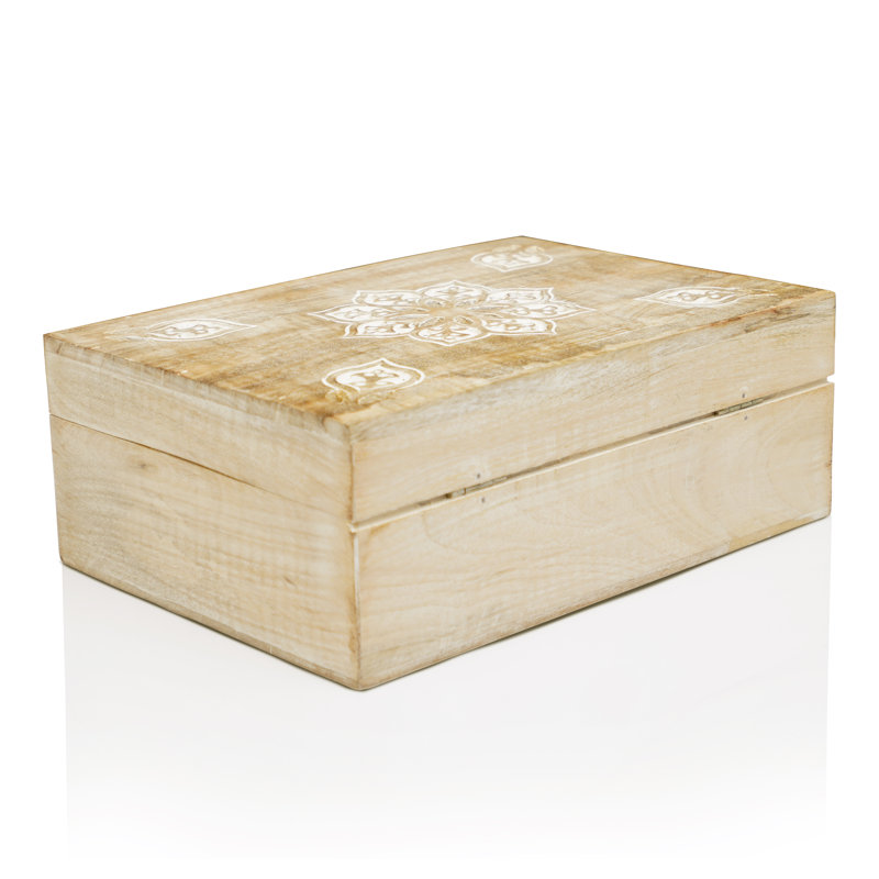 Boîte décorative, H 4 po x l 10,5 po x P 7,5 po, Beige