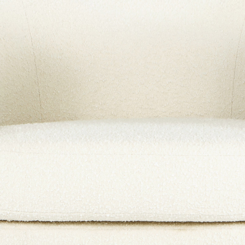Koba Barrel Chair, White Boucle