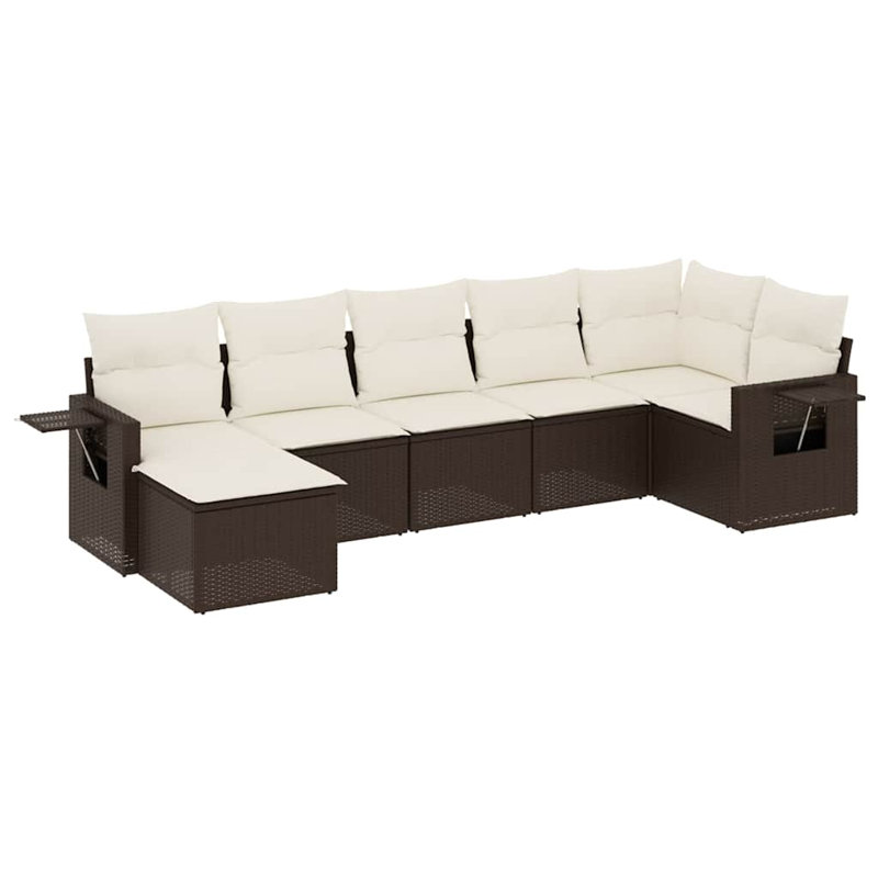 Ensemble de canapé de jardin Vidaxl brun, blanc crème