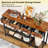 Console Table with 4 Fabric Drawers, Console Table Metal Frame Sofa Table with 3 Shelves for Living Room and Hallway
