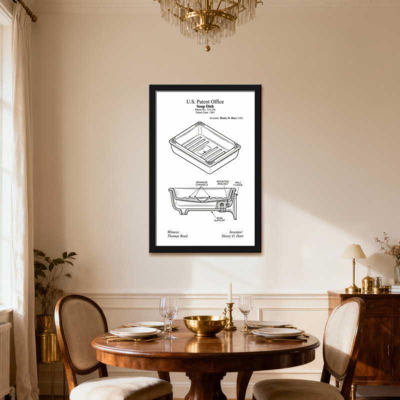 Dessin de porte-savon Bath & Laundry, Toile tendue, Ne s’applique pas, H 18 po x l 12 po