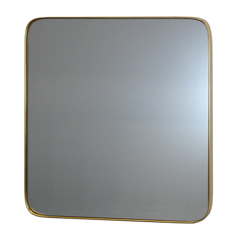 Averill Wood Flat Wall Mirror, Square