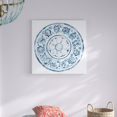 Porcelain Design I 1 Piece Wrapped Canvas Painting