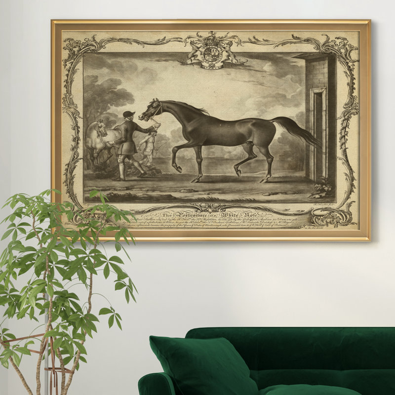 Distinguished Horses IV - reproduction d'art sur toile encadrée, H 18,5 po x l 24,5 po x P 1,5 po, Doré