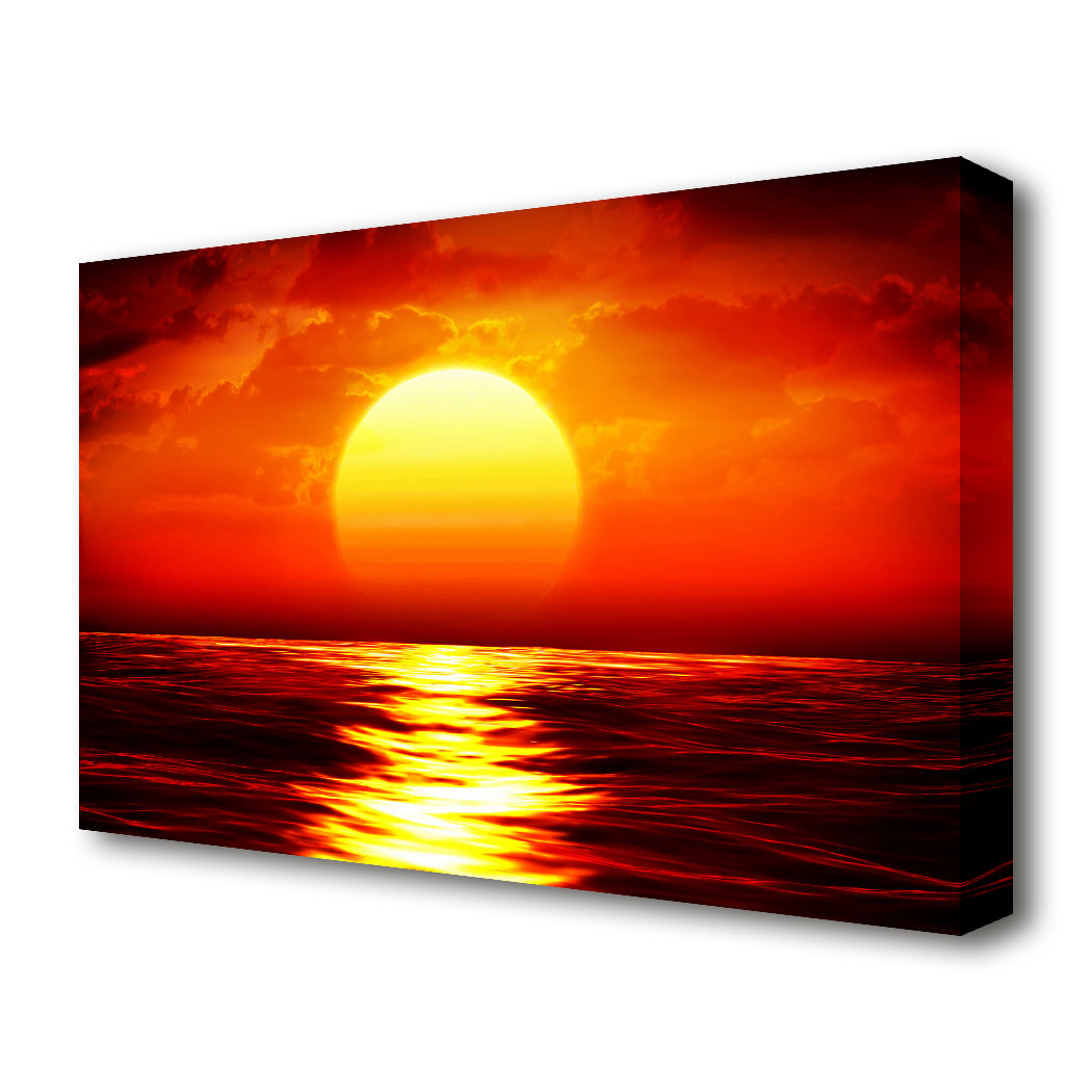 East Urban Home Fire Glow Sunset - Wrapped Canvas Photograph Print ...