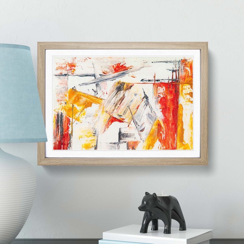 Abstract Art Painting Vol.461 by S.Johnson - Picture Frame Painting Print, Oak Framed, 36cm H x 48cm W x 2cm D