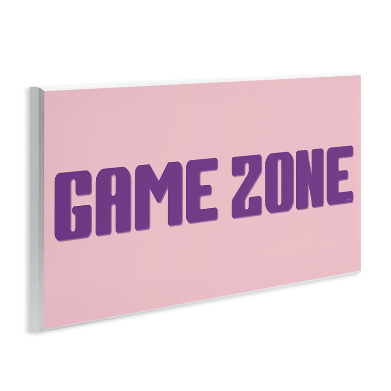 Plaque murale mauve et rose Game Zone, design par Yass Naffas Designs