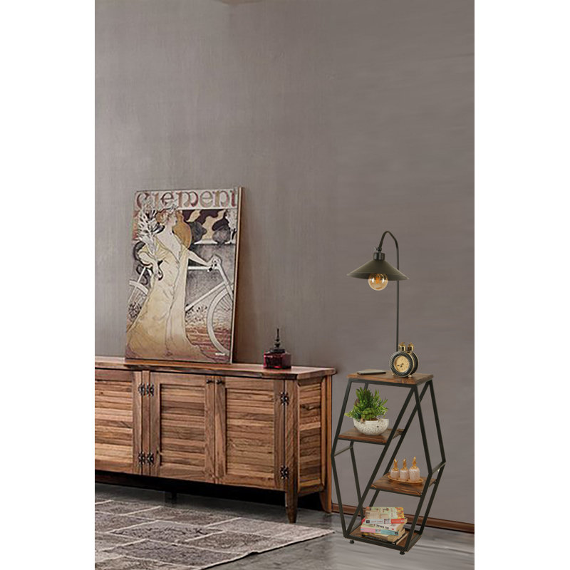 Lordstown 165cm Reading Floor Lamp, Walnut