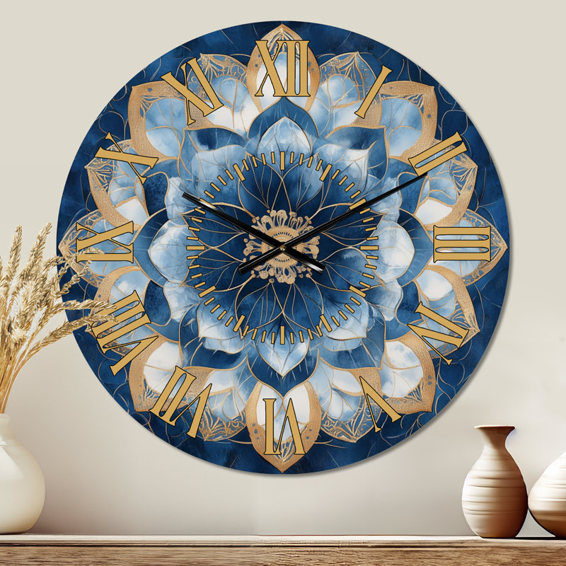 Horloge murale en métal Midnight Mandala II - Boho, Grand