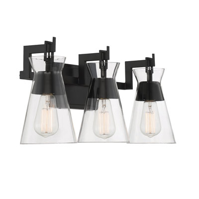 Éclairage pour salle de bain 3 lumières Kesia en noir