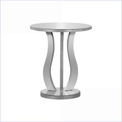 Grey Mirror Coffee Table for Living Room &amp; Bedroom, Transitional Style, Spacious Top for Lamps/Decor, Light-Reflecting Sparkle