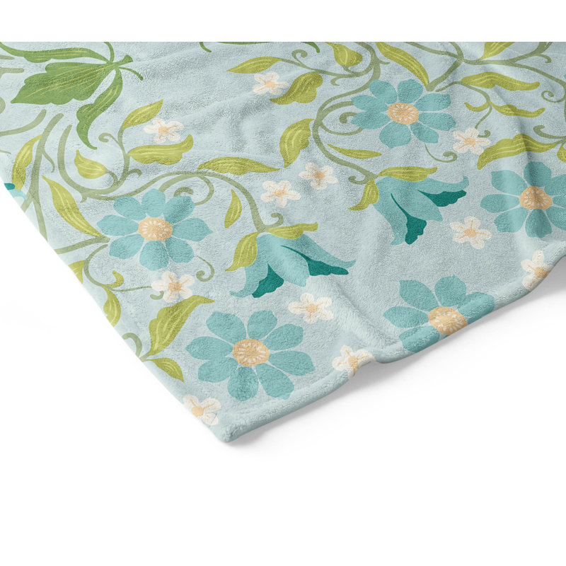 Couverture en velours de coton Colette, 80" L x 60" W, Bright Blue