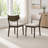 Mid-Century Modern 5-Piece Dining Set, Rectangular Table with 4 Upholstered Chairs，Dark Walnut Finish