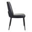 Chaise d'appoint de salle à manger en cuir noir