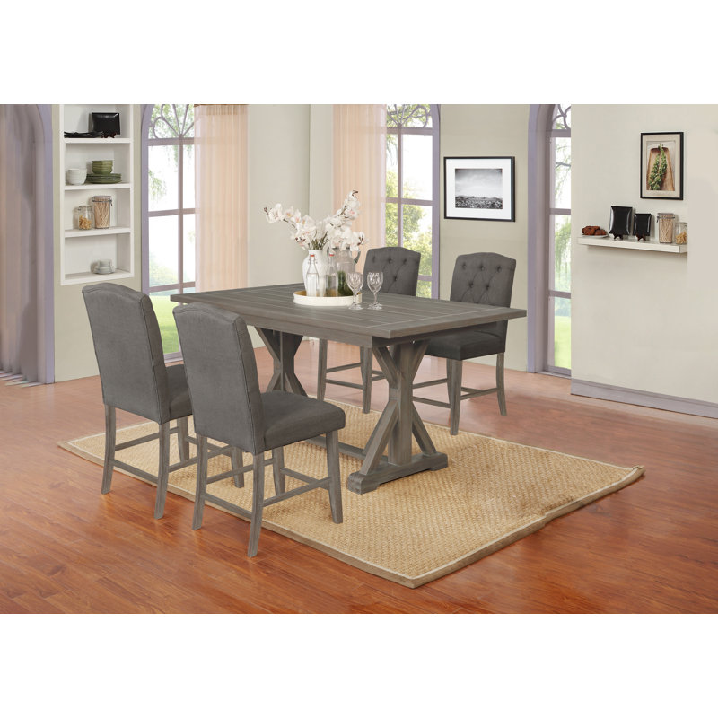 Ensemble de salle à manger 5 pièces Tyrinia, Beige, H 36 po x L 72 po x l 40 po