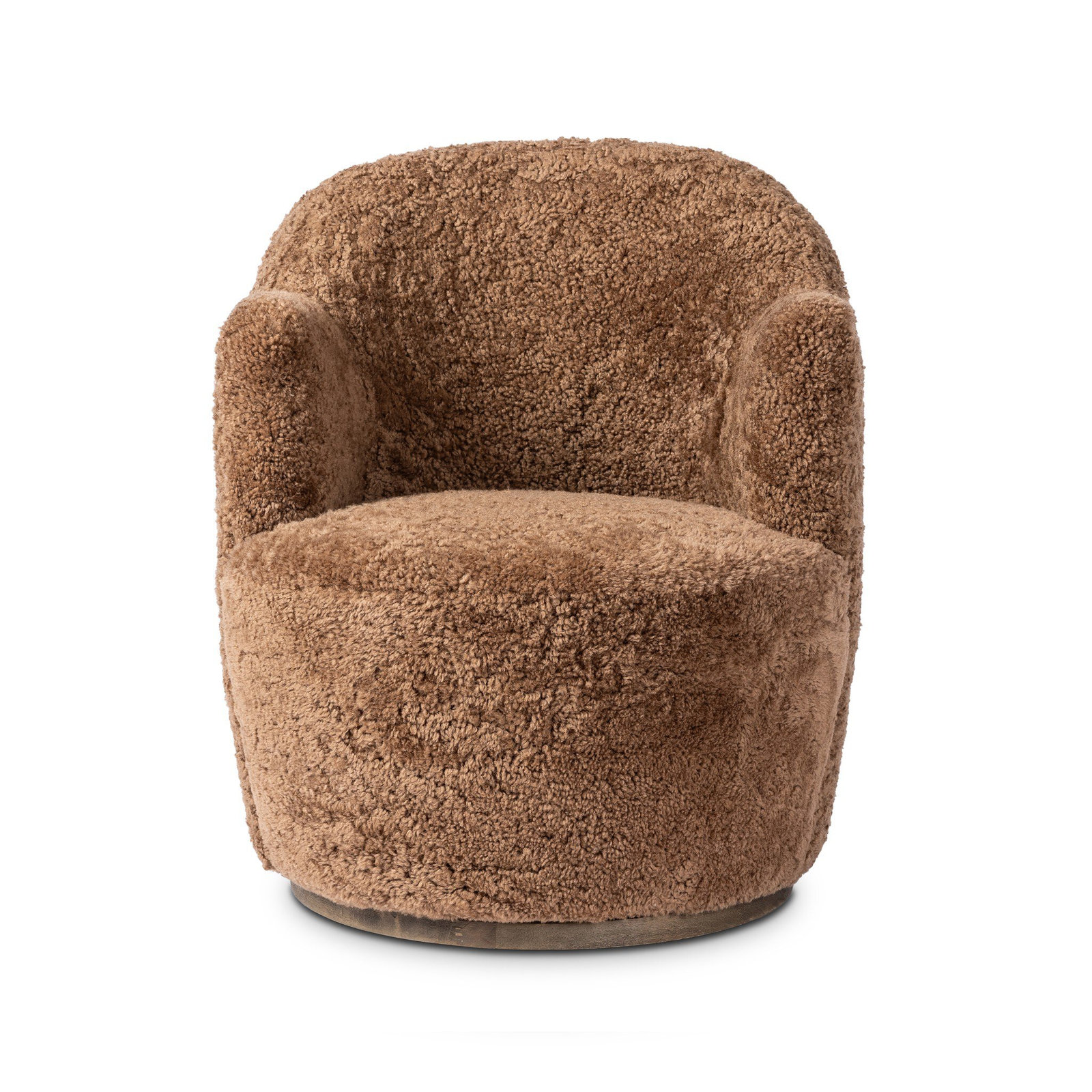 Corson Swivel Barrel Chair, Amber Shearling