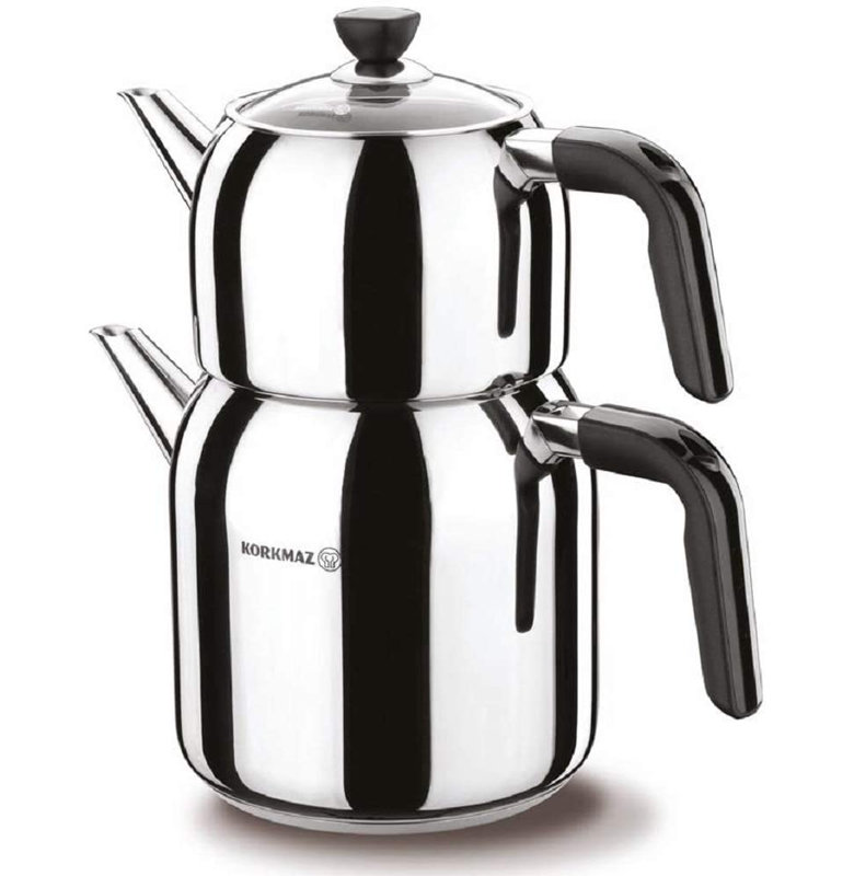 Korkmaz 2,3 pte Bouilloire pour cuisinière en acier inoxydable
