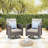 7 - Person Outdoor Swivel Rocking Chair Conversation Set With Fire Pit Table And Cushions-1140575681