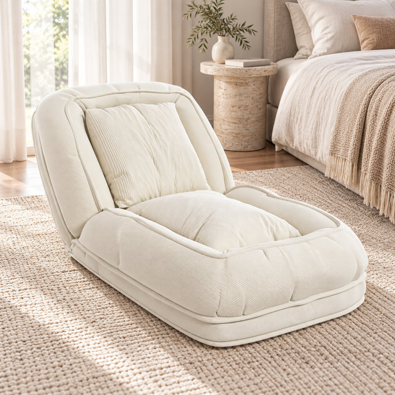 33.86 " Corduroy Sofa, White