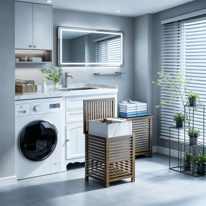 Bamboo Laundry Room Organiser
