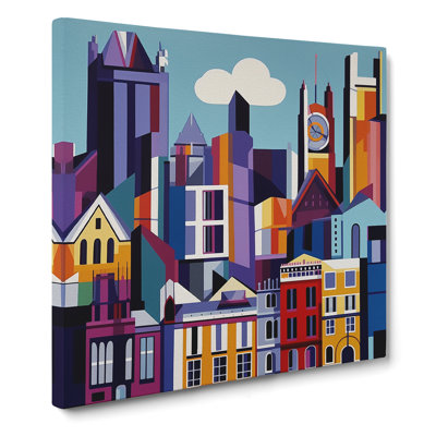 City Of Manchester Cubism No.1 - Wrapped Canvas