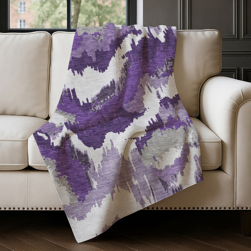 Jeté géométrique Addison Sherpa ASB855, Mauve