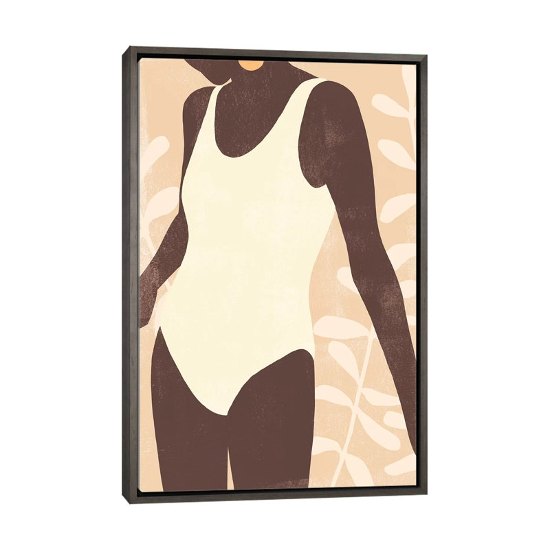 «Sunbather III», reproduction d'art, Cadre en bois rustique foncé, H 60 po x l 40po x P 1,5 po